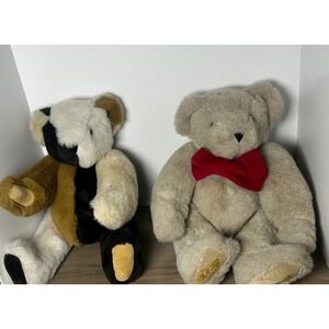 Vermont Teddy Bear Company Lot of 2 Teddy Bears Red Bow Tie &‎ Calico Plush
 Toy